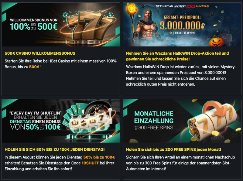 1Bet Laufende Aktionen