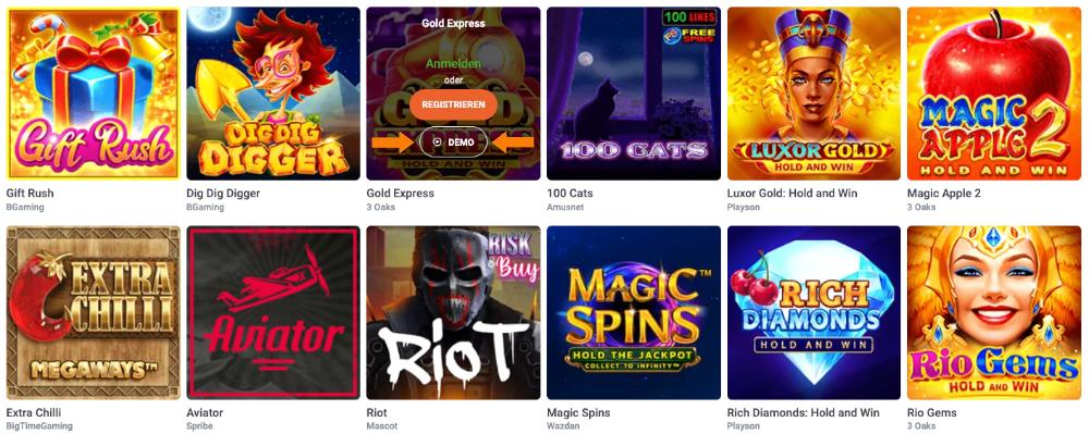 20bet casino Demo Modus