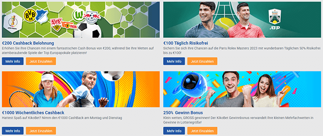 Aktionen für Sportwetten-Kunden Kikobet