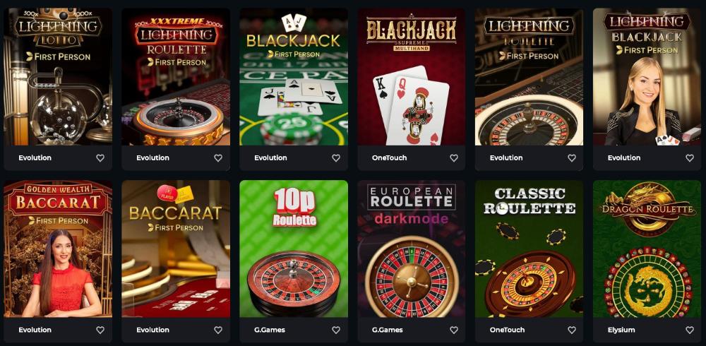 Boomerang Casino Tischspiele