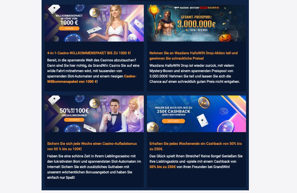 GrandWin Werbeaktionen