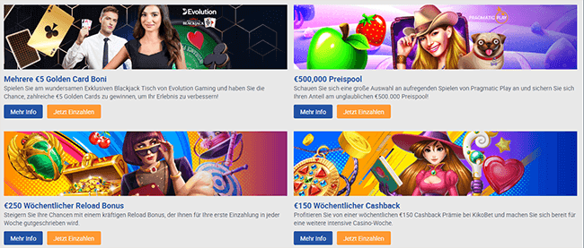 Kikobet-Casino Aktionen