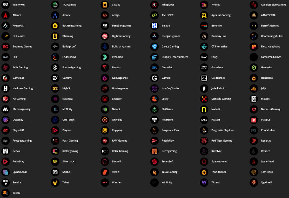 PlayAmo Casino Providers