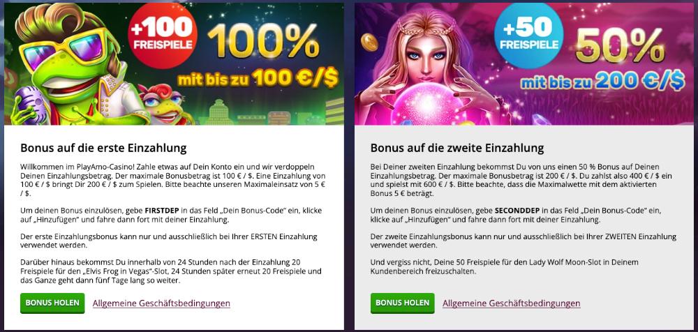 PlayAmo Casino Willkommensbonus