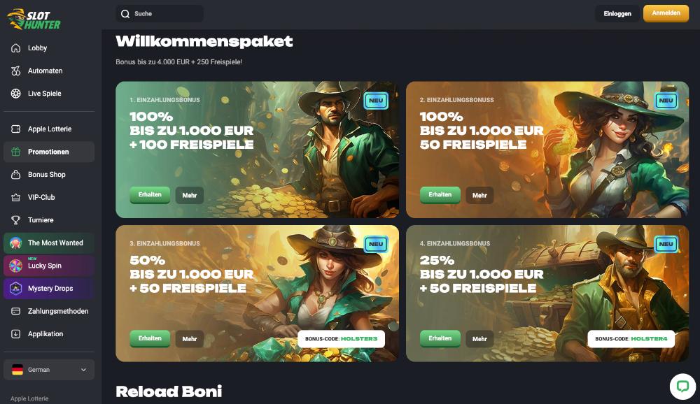 Slothunter Willkommensbonus