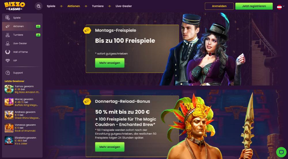 bizzo casino Laufende Aktionen