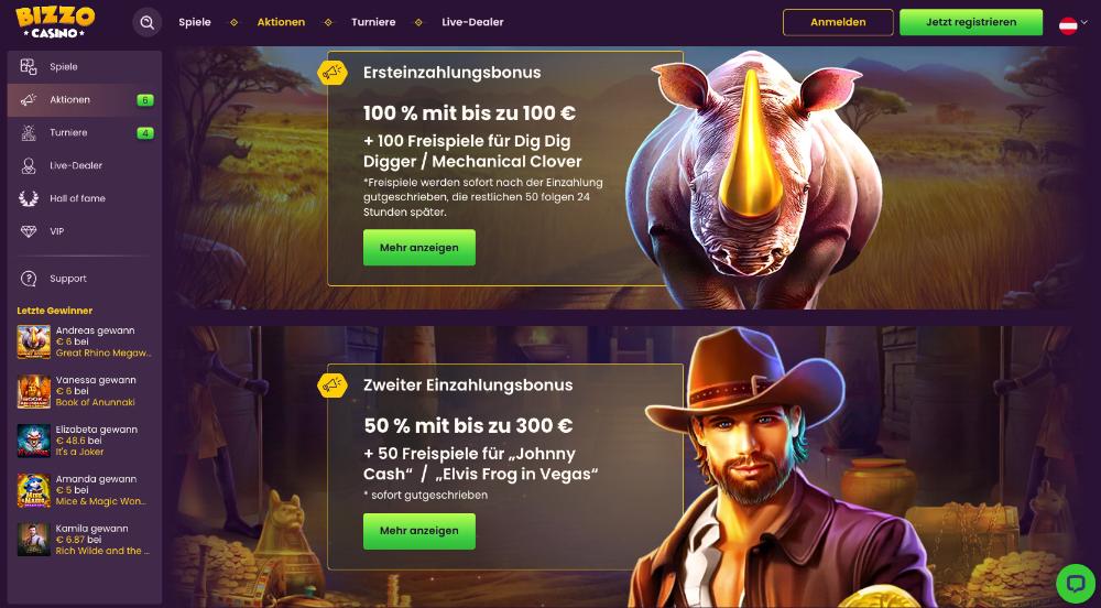 bizzo casino Willkommensbonus