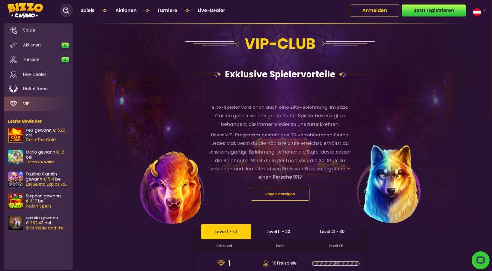 bizzo casino vip