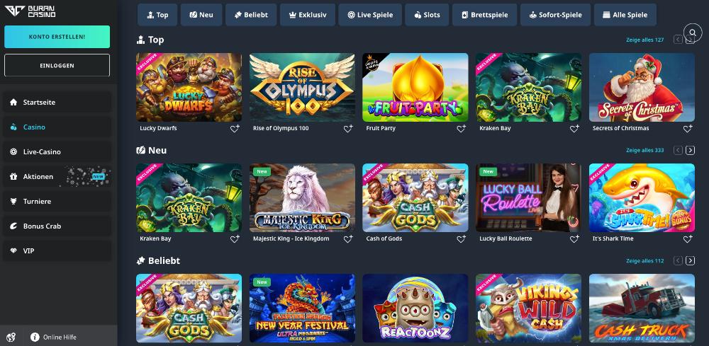 Buran casino games