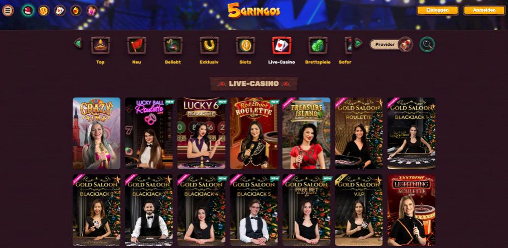 5 Gringos Live Casino