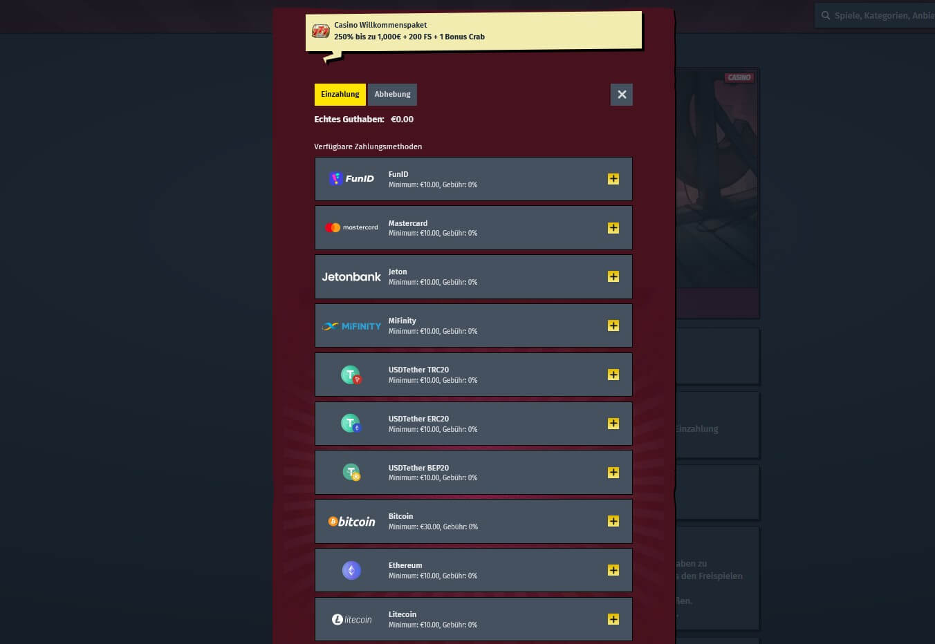 AllySpin Casino_Einzahlungsmethoden_Kassenbereich