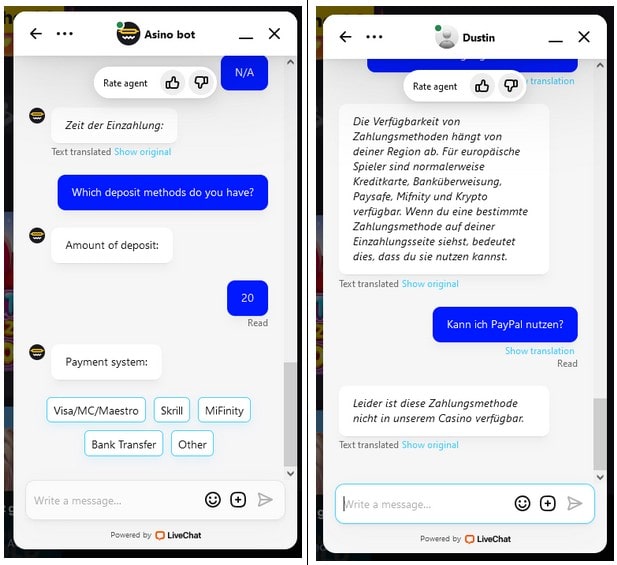 Asino Live-Chat
