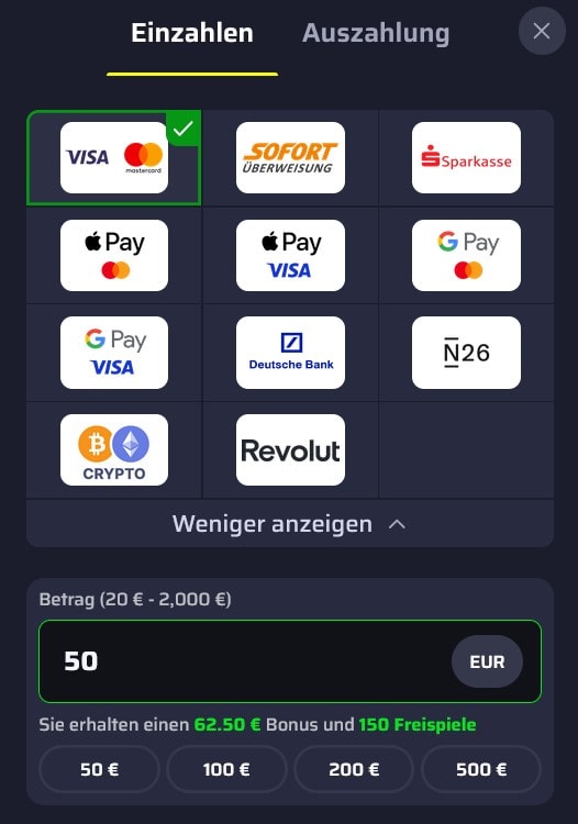 BDMbet Casino_Einzahlung