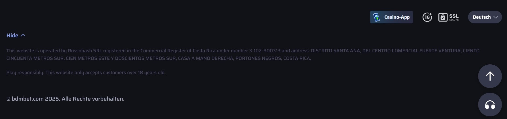 BDMbet Casino_Impressum-