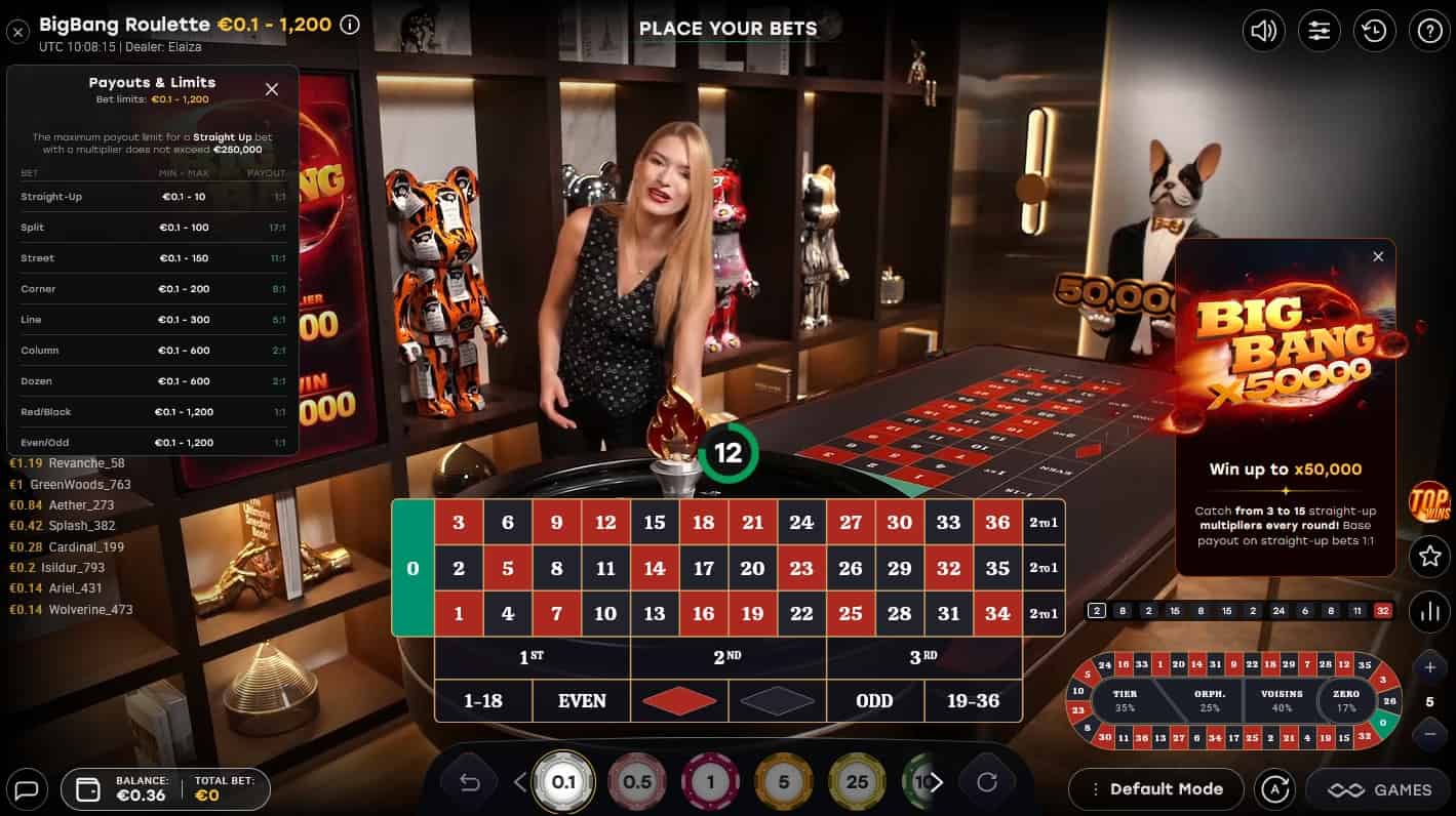 Big Bang Roulette Winfinity-