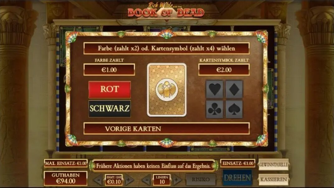 Book of Dead Kartenrisiko_Play N GO