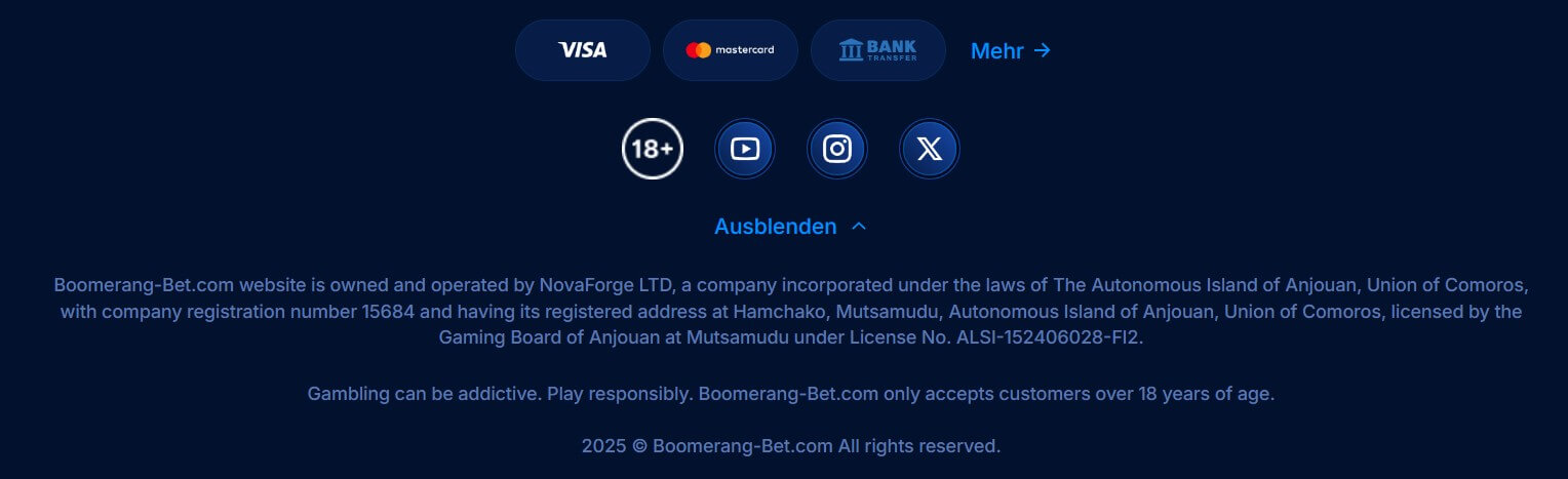 Boomerang Bet_Impressum-