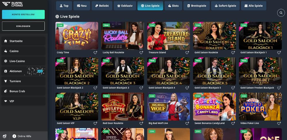 Buran live casino