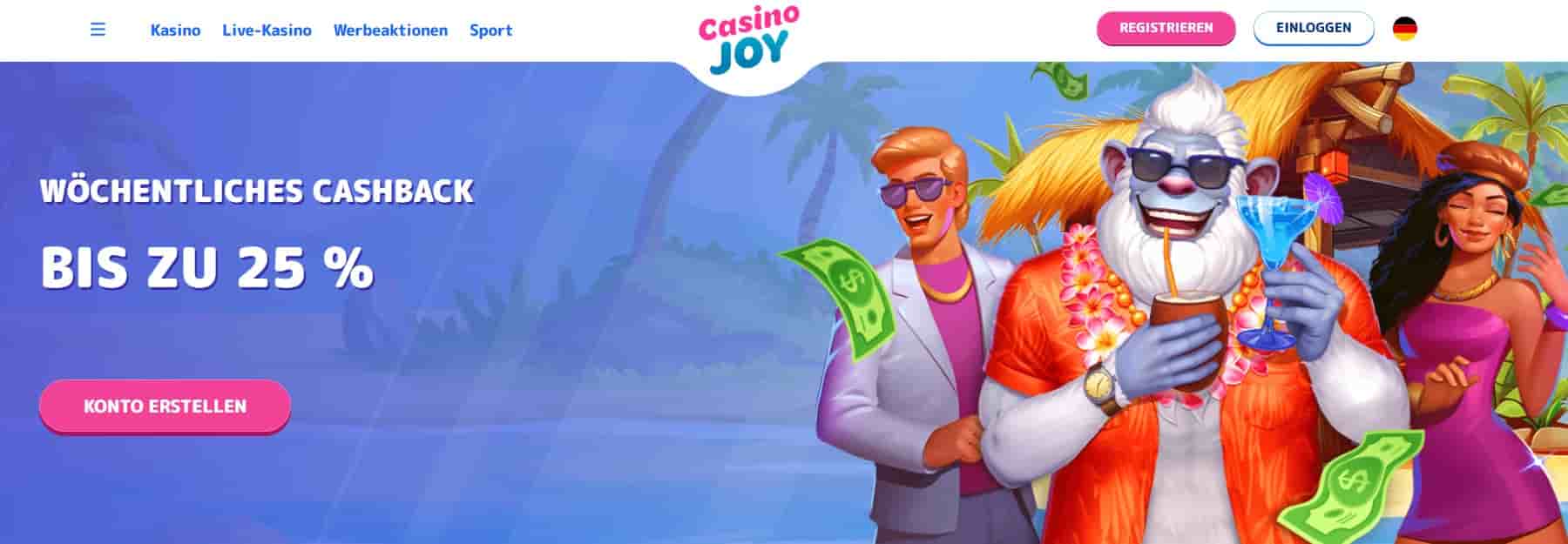 CasinoJoy 25% Cashback-