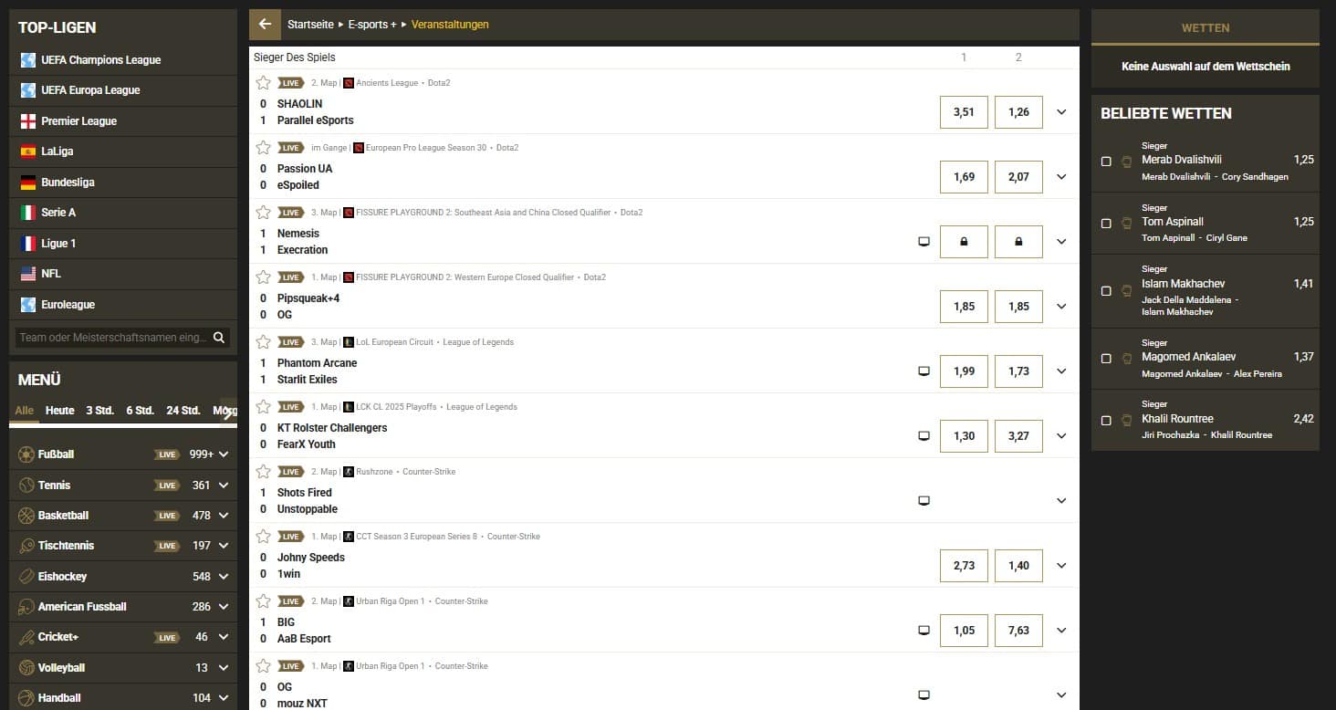 Casinoly E-Sports