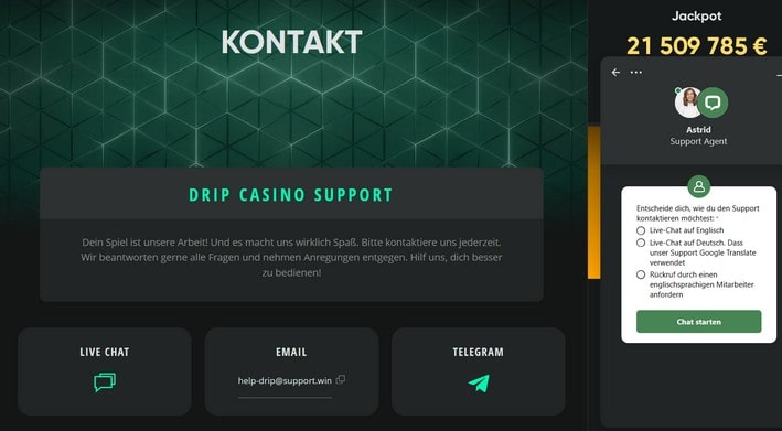 Drip Casino Kontakt-