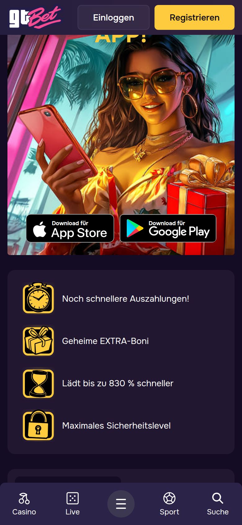 GT.bet mobile Version
