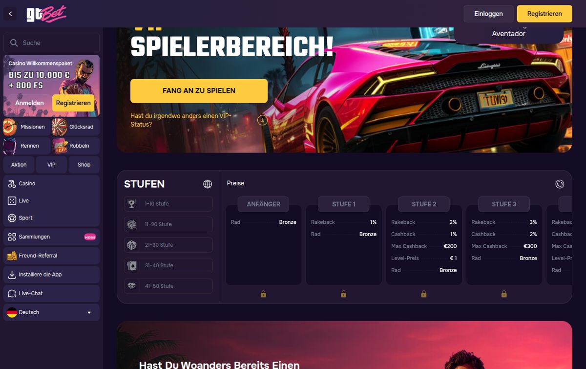 GT.bet VIP-Programm
