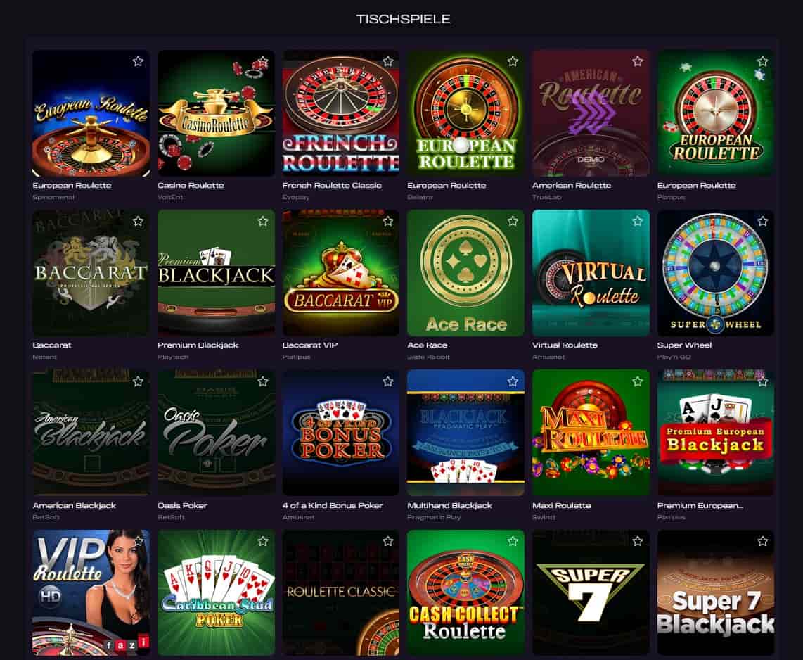 GlitchSpin Casino_Tischspiele-