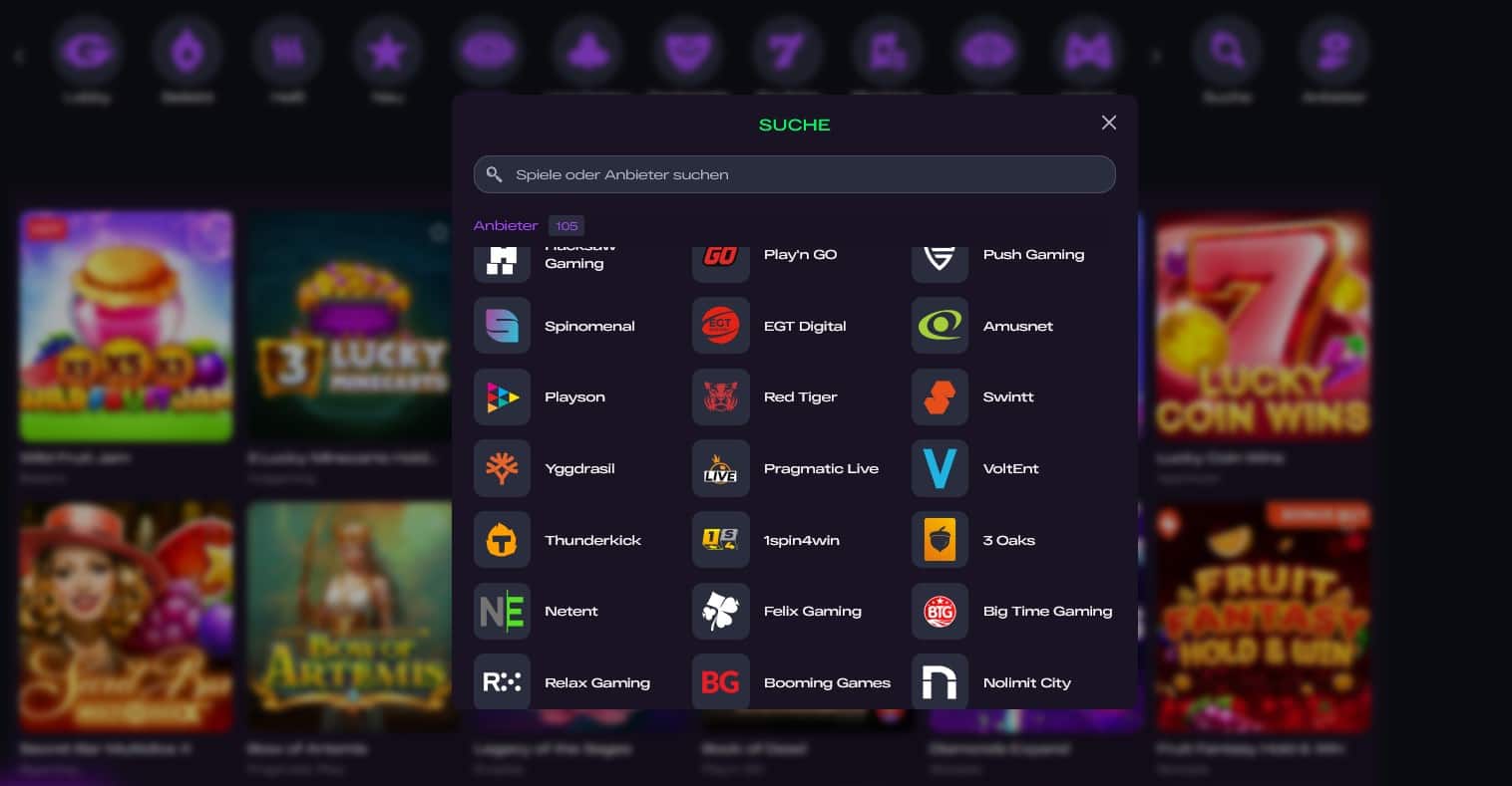GlitchSpin Casino_Über 100 Provider-