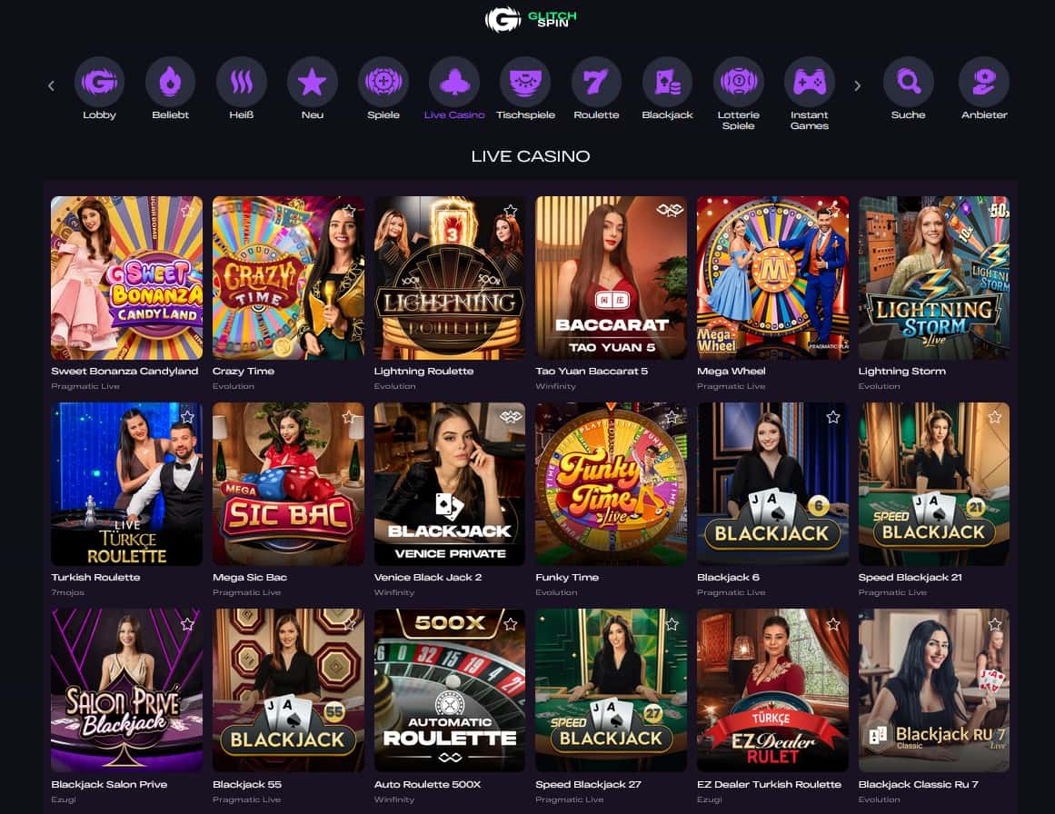 Glitchspin Live Casino
