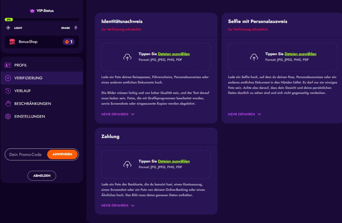 Irwin Casino_Verifizierung