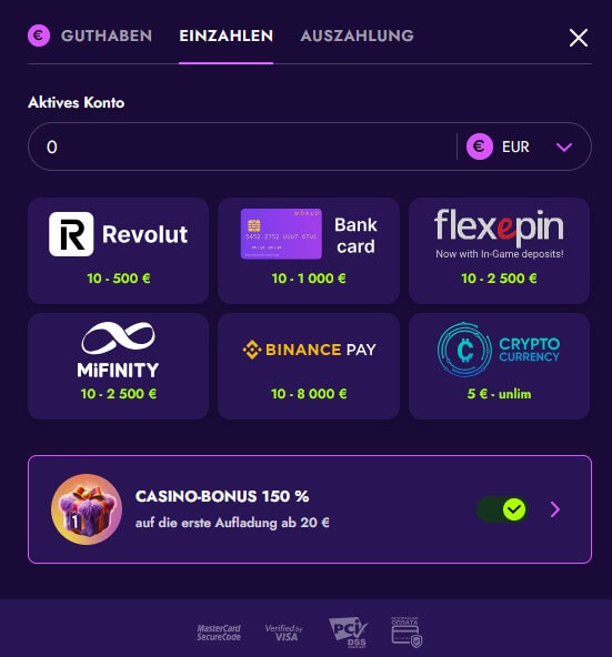 Irwin Casino_Zahlungsmethoden Deutsch