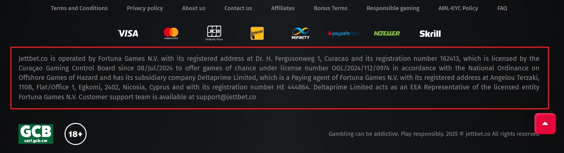Jettbet Impressum-