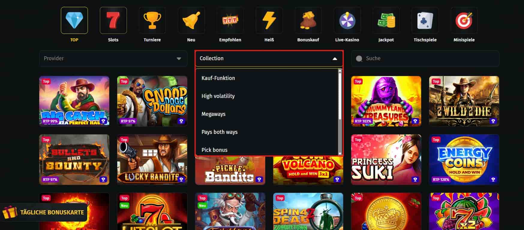 Jettbet Slot Feature Filter-