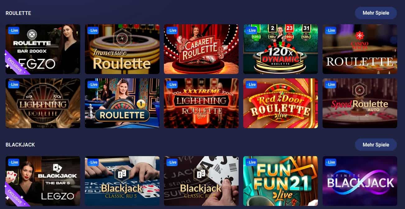 Legzo Live-Casino