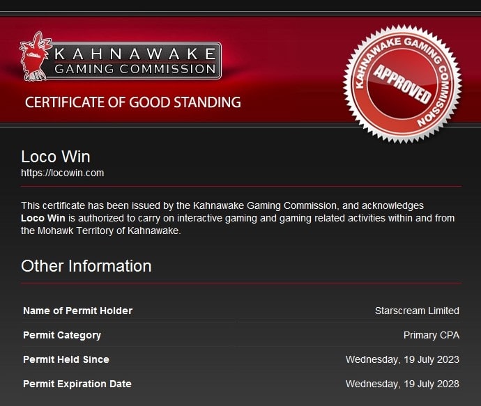 Locowin Casino_Lizenz_Kahnawake Gaming