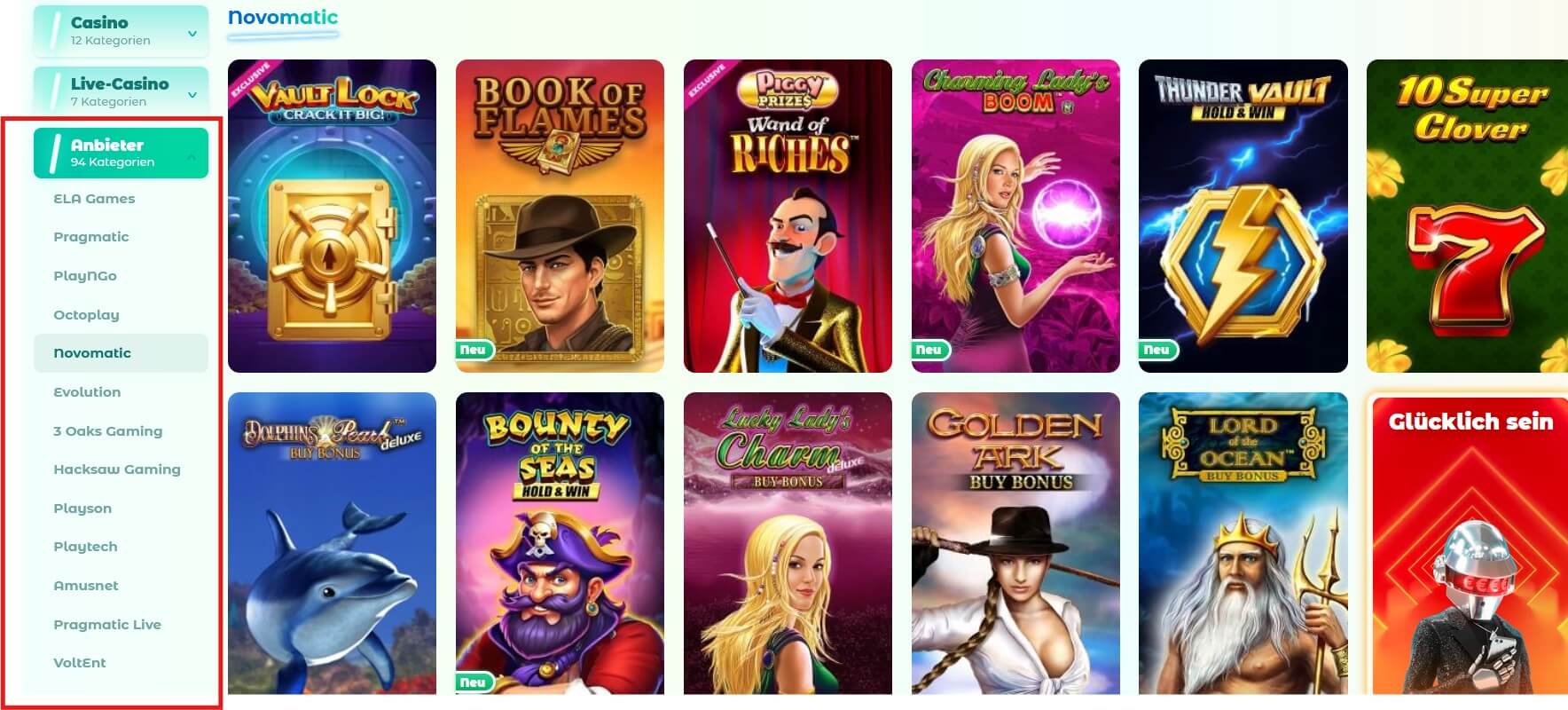 Neon54 Casino_Provider