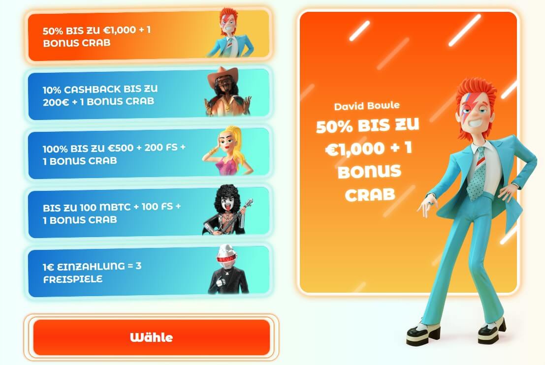 Neon54_Willkommensbonus auswählen
