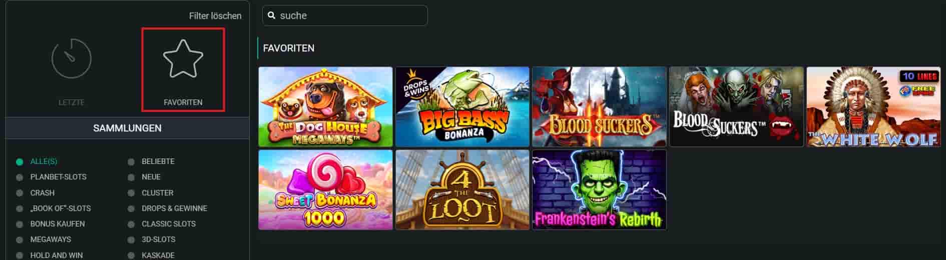 Planbet Favoritenliste erstellen