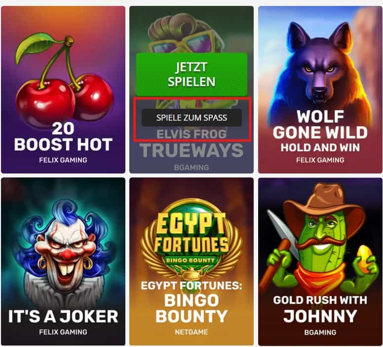 PlayAmo Casino Demo Modus