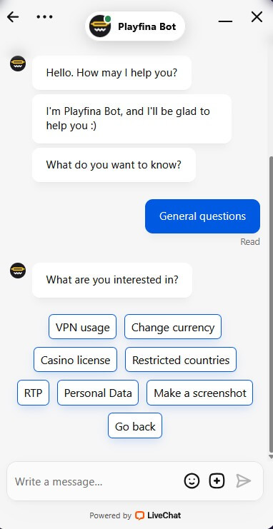 Playfina_Chat Bot