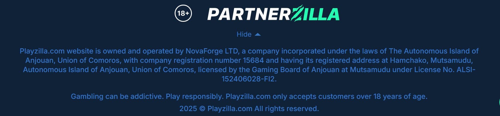 Playzilla Impressum