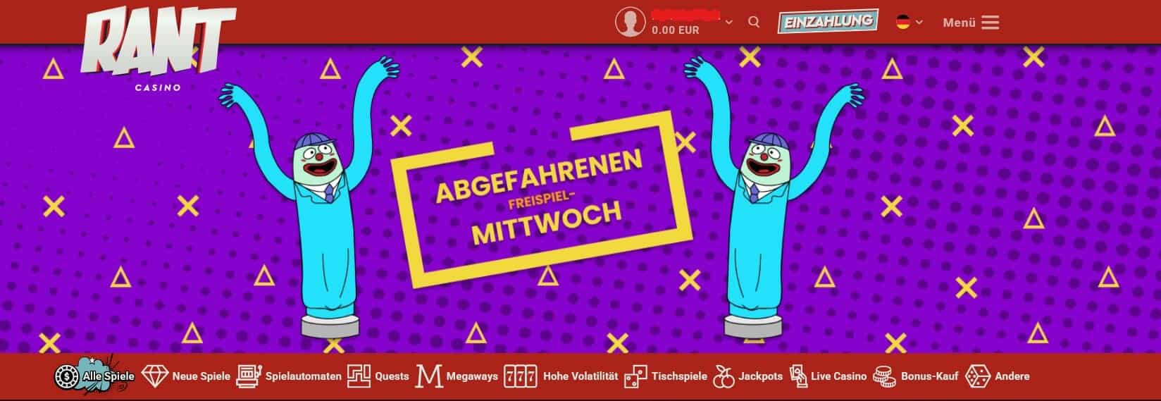 RANT Casino_Freispiel Mittwoch-