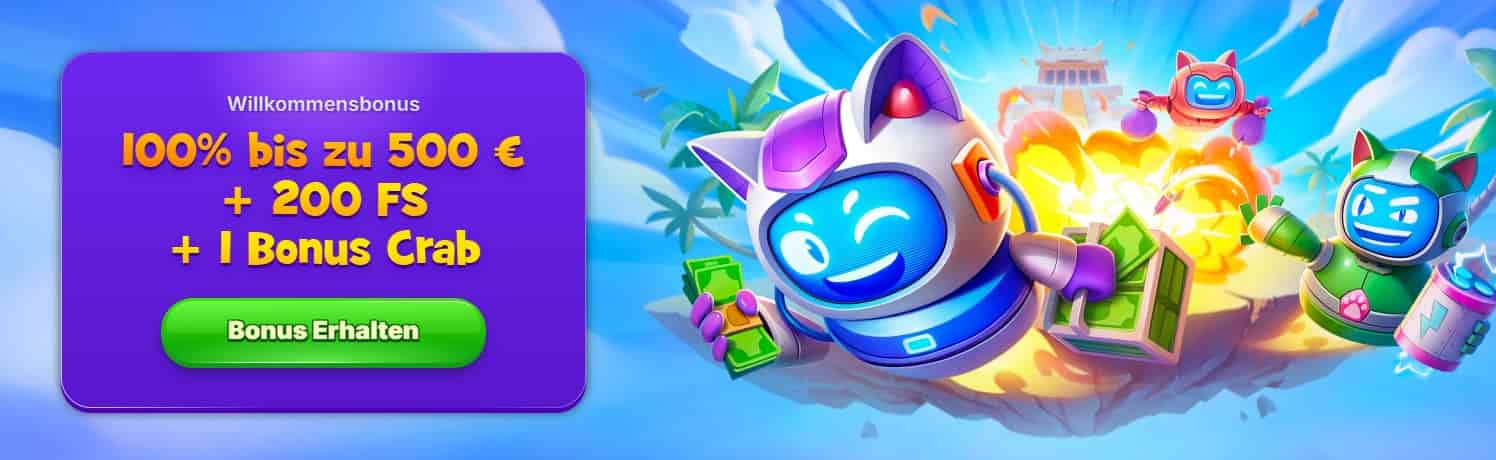 Robocat Casino Bonus 500 € und 200 Spin-
