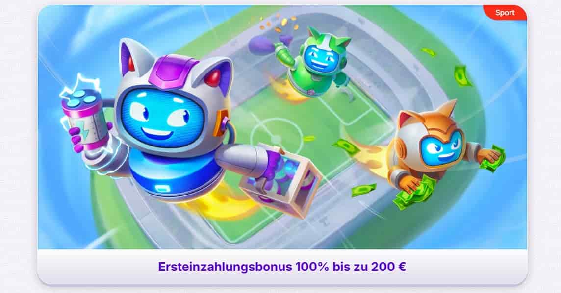 robocat Sport Bonus 100 % bis zu 200 €