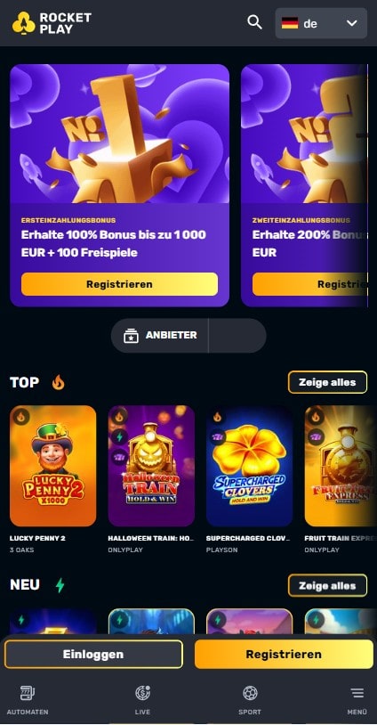 RocketPlay mobile_mobiler Browser_Casino für Mobilgeräte