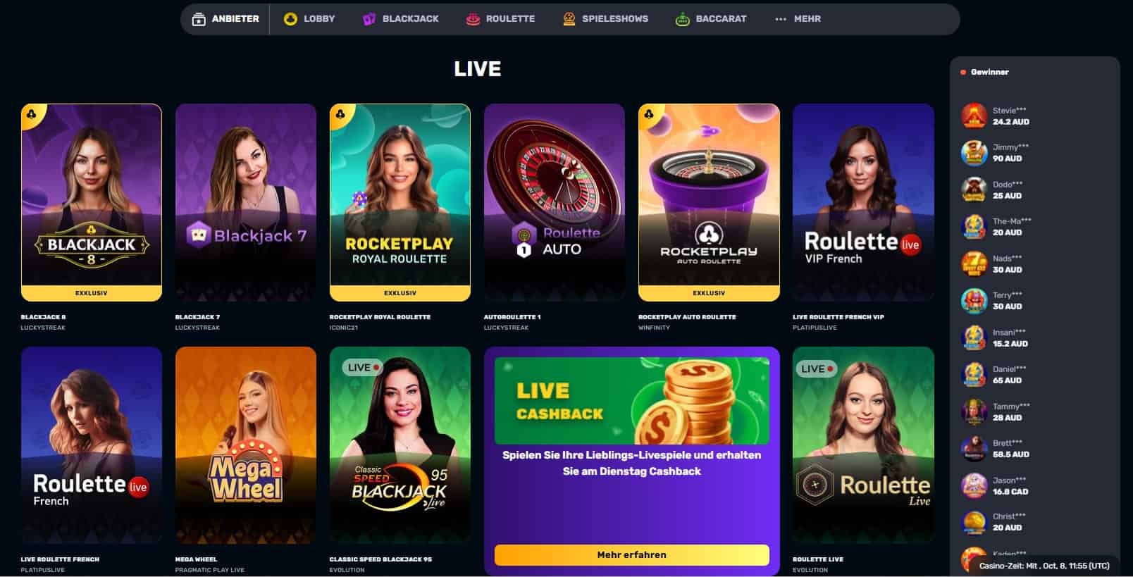 Rocketplay Live Casino-