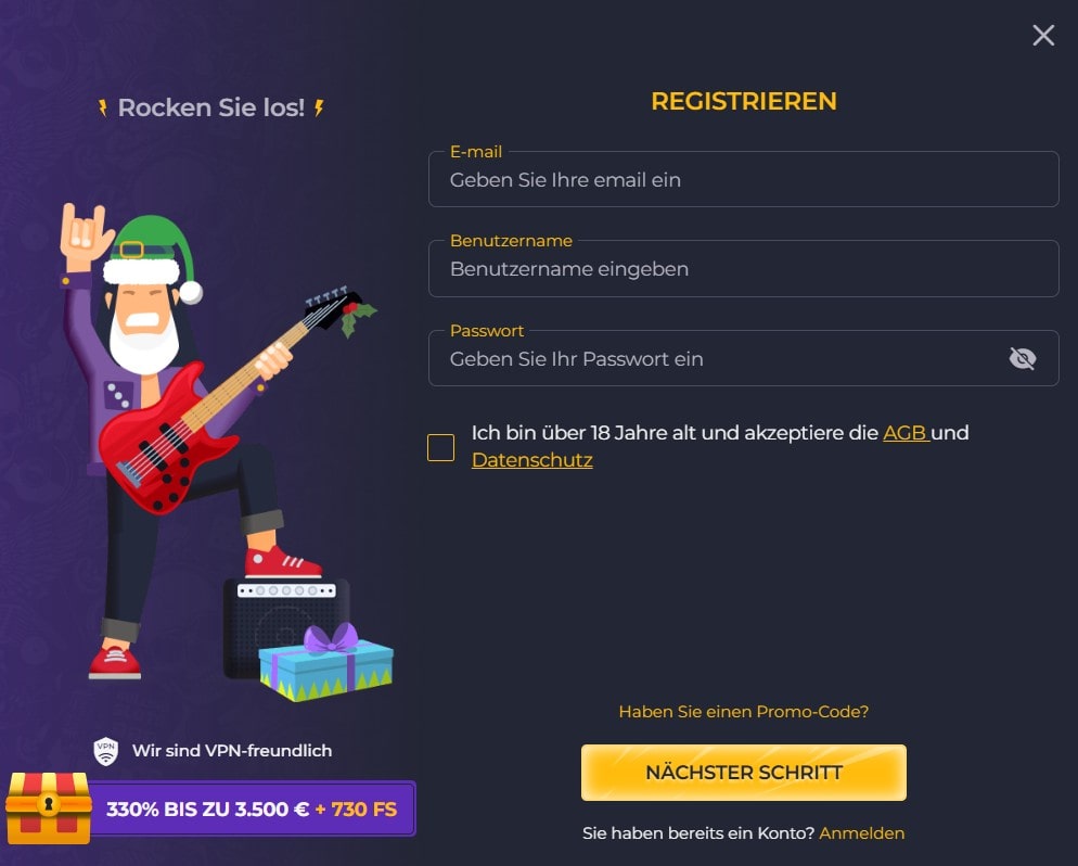 Rolling Slots Registrierung