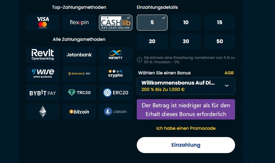 Rollino Zahlungsarten