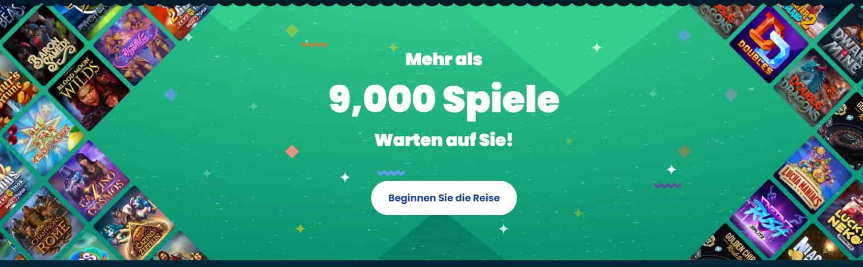 Rollino mehr als 9000 Spiele-